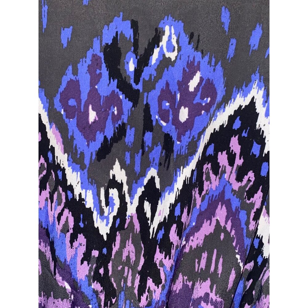 5/48 Purple Blue Multicolor Short Sleeve Tie Waist Dress Size XS Saks - Picture 7 of 11